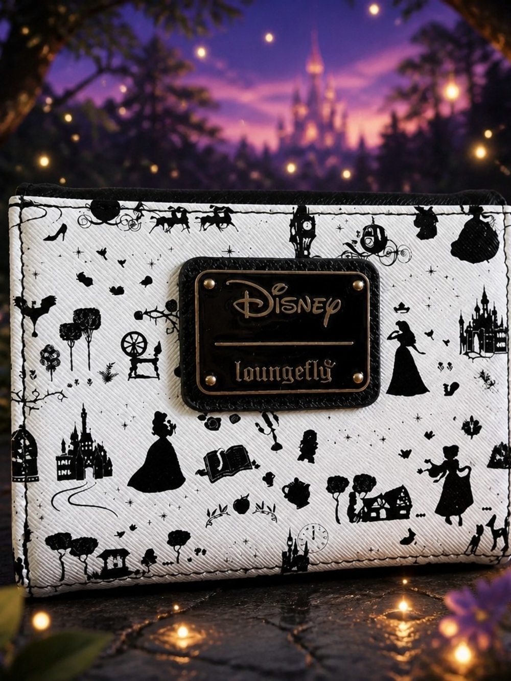 Disney x Loungefly Black & White Fairytale Wallet - Picture 1 of 7